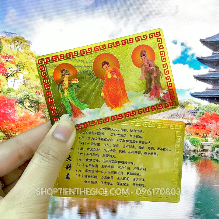 Thẻ Kim Bài Tây Phương Tam Thánh Phật